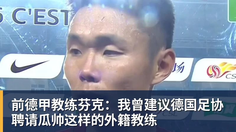 九游体育前德甲教练芬克:我曾建议德国足协聘请瓜帅这样的外籍教练